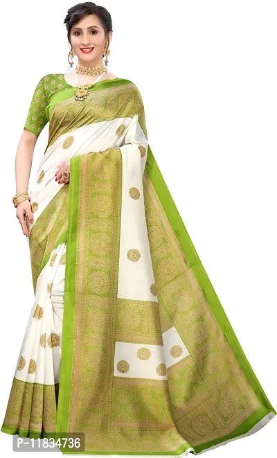 Beautiful Art Silk Saree with Blouse Piece-thumb0