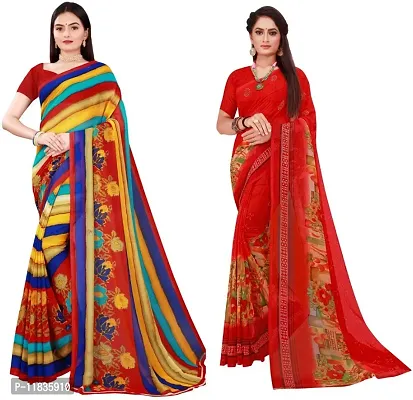 Beautiful Georgette Saree with Blouse Piece Pack Of 2