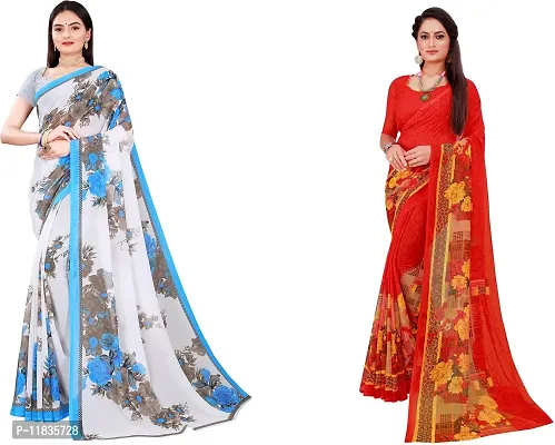 Beautiful Georgette Saree with Blouse Piece Pack Of 2-thumb0