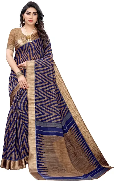 Elegant Silk Blend Saree with Blouse piece For Women