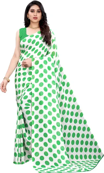 Best Selling Georgette Printed Sarees With Blouse Piece