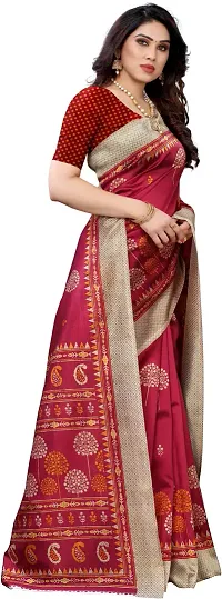 Beautiful Art Silk Saree with Blouse piece-thumb3