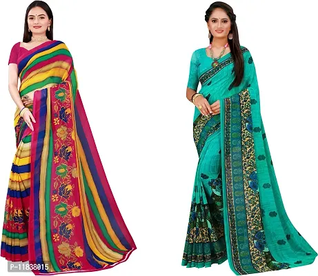 Beautiful Georgette Saree with Blouse Piece Pack Of 2