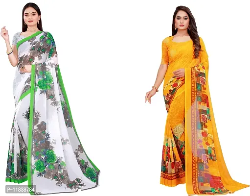 Beautiful Georgette Saree with Blouse Piece Pack Of 2