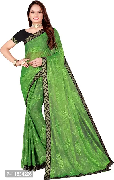 Beautiful Lycra Saree with Blouse Piece-thumb0