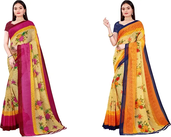 Women Beautiful Georgette Saree with Blouse piece