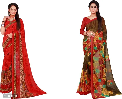 Beautiful Georgette Saree with Blouse Piece Pack Of 2