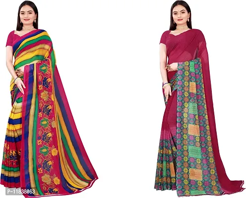 Beautiful Georgette Saree with Blouse Piece Pack Of 2