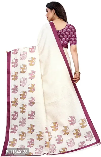 Beautiful Art Silk Saree with Blouse piece-thumb4