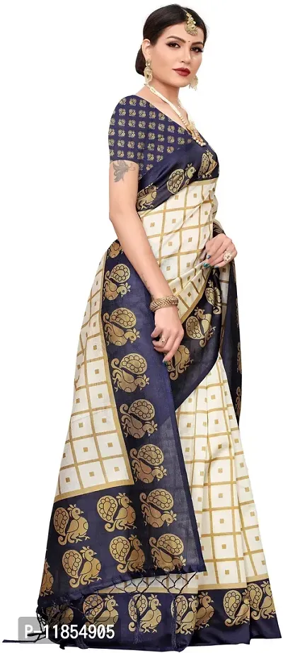 Beautiful Art Silk Saree with Blouse piece-thumb3