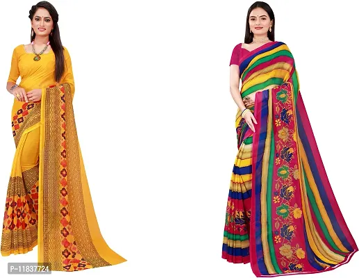 Beautiful Georgette Saree with Blouse Piece Pack Of 2