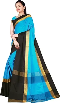 Beautiful Cotton Silk Saree with Blouse Piece-thumb1