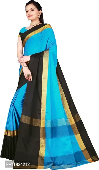 Beautiful Cotton Silk Saree with Blouse Piece-thumb2