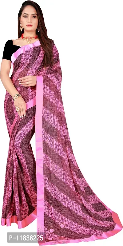 Beautiful Lycra Saree with Blouse Piece-thumb0