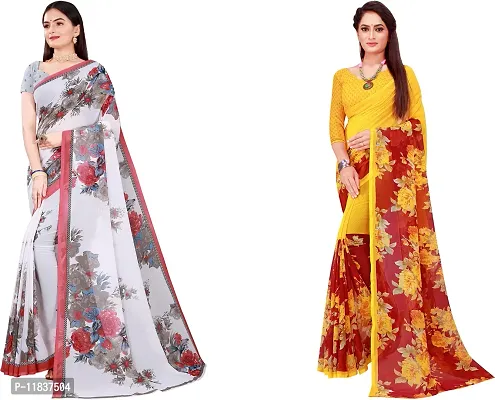 Beautiful Georgette Saree with Blouse Piece Pack Of 2