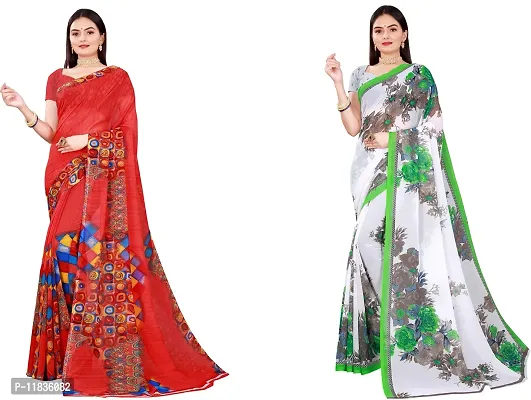 Beautiful Georgette Saree with Blouse Piece Pack Of 2