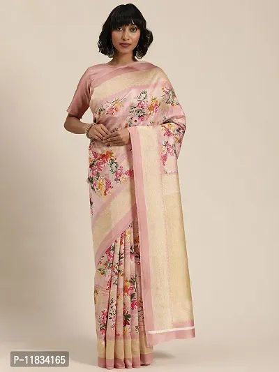 Beautiful Art Silk Saree with Blouse Piece-thumb0