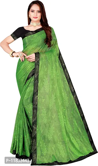 Beautiful Lycra Saree with Blouse Piece-thumb0