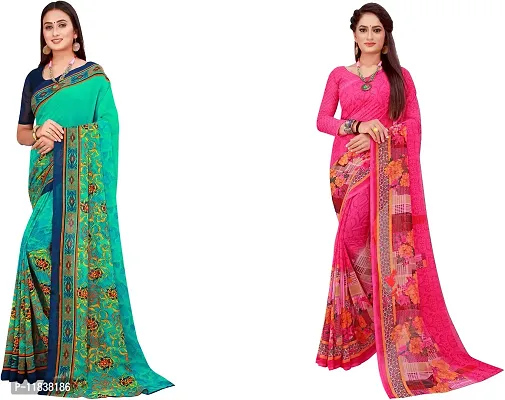 Beautiful Georgette Saree with Blouse Piece Pack Of 2