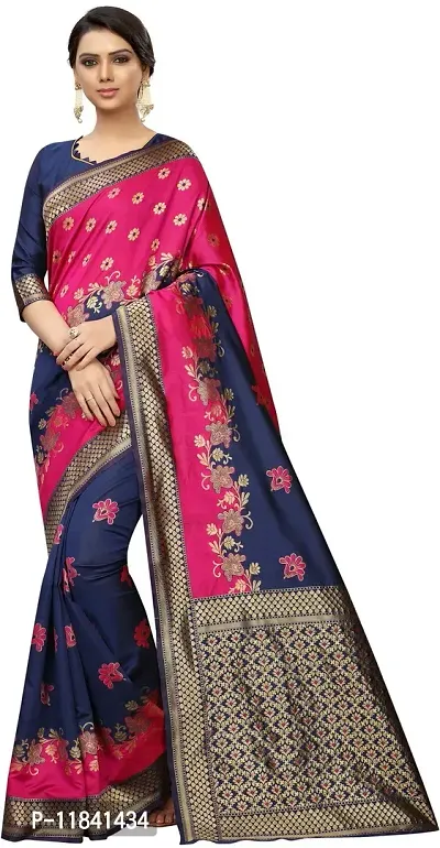 Beautiful Art Silk Saree with Blouse piece