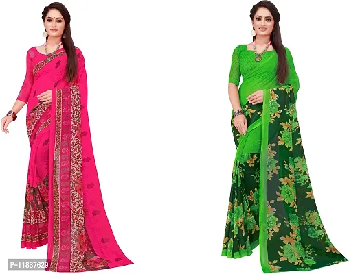 Beautiful Georgette Saree with Blouse Piece Pack Of 2