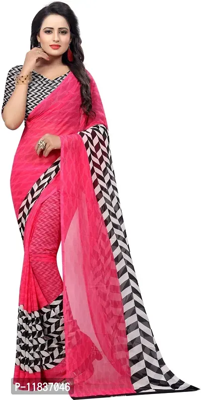 Beautiful Georgette Saree with Blouse Piece-thumb0