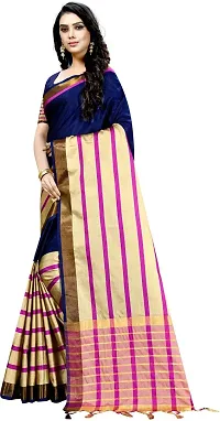 Beautiful Cotton Silk Saree with Blouse piece-thumb2