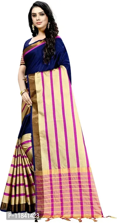 Beautiful Cotton Silk Saree with Blouse piece-thumb3