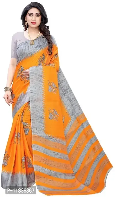 Beautiful Art Silk Saree with Blouse Piece-thumb0