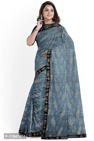 Beautiful Cotton Blend Saree with Blouse piece-thumb0