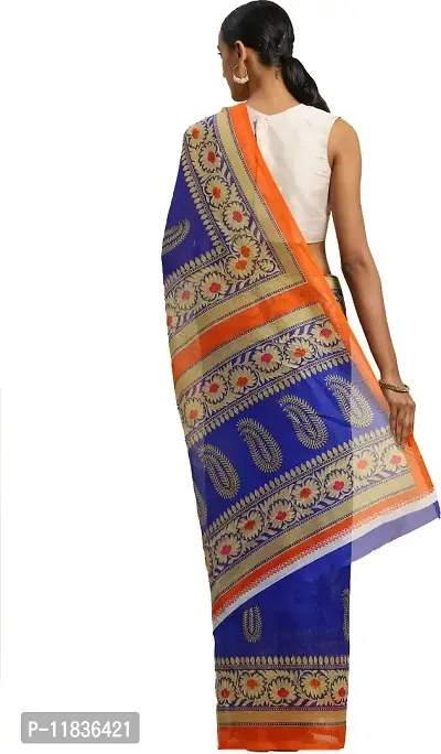 Beautiful Art Silk Saree with Blouse Piece-thumb2