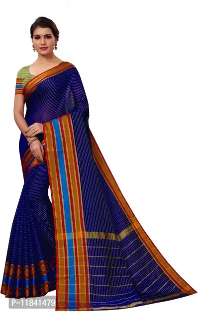 Beautiful Cotton Silk Saree with Blouse piece-thumb0