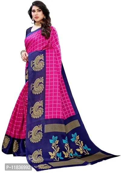 Beautiful Art Silk Saree with Blouse Piece-thumb2