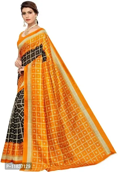 Beautiful Art Silk Saree with Blouse Piece-thumb2