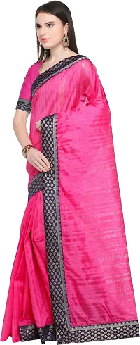 Beautiful Silk Blend Saree with Blouse Piece-thumb1