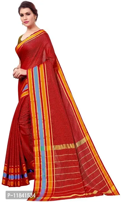 Beautiful Cotton Silk Saree with Blouse piece-thumb3