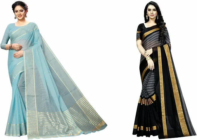 New In Art Silk Saree with Blouse piece 