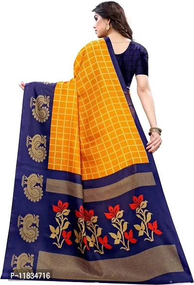 Beautiful Art Silk Saree with Blouse Piece-thumb2