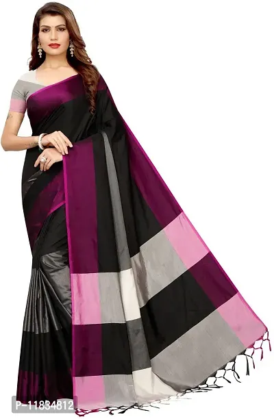 Beautiful Art Silk Saree with Blouse Piece-thumb0