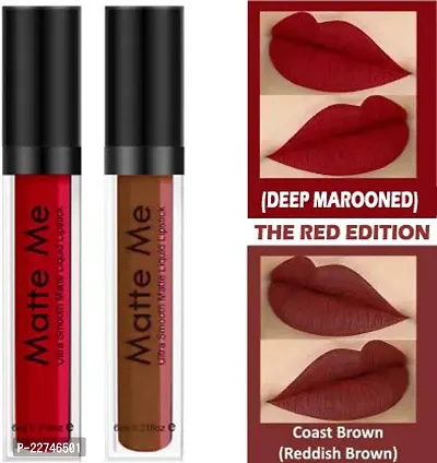 Non Transfer Waterproof Longlast Liquid Matte me Beauty Lipstick Combo Pack Of 2