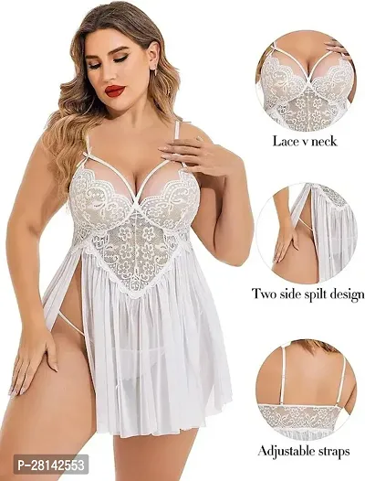 Classic Lace Solid Baby Doll for Women-thumb0