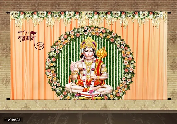 Traditional Background Curtain Cloth For Shree Hanuman Jayanti Decoration