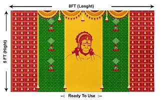 Traditional Background Curtain Cloth For Shree Hanuman Jayanti Decoration-thumb1