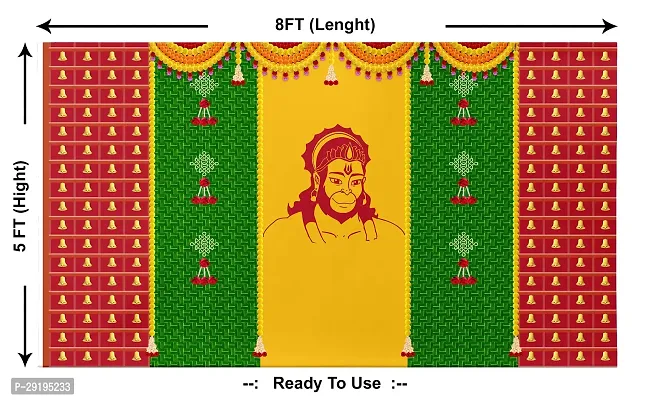 Traditional Background Curtain Cloth For Shree Hanuman Jayanti Decoration-thumb2