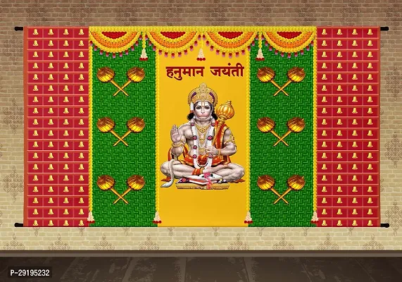 Traditional Background Curtain Cloth For Shree Hanuman Jayanti Decoration-thumb0