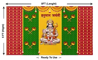 Traditional Background Curtain Cloth For Shree Hanuman Jayanti Decoration-thumb1