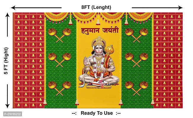 Traditional Background Curtain Cloth For Shree Hanuman Jayanti Decoration-thumb2