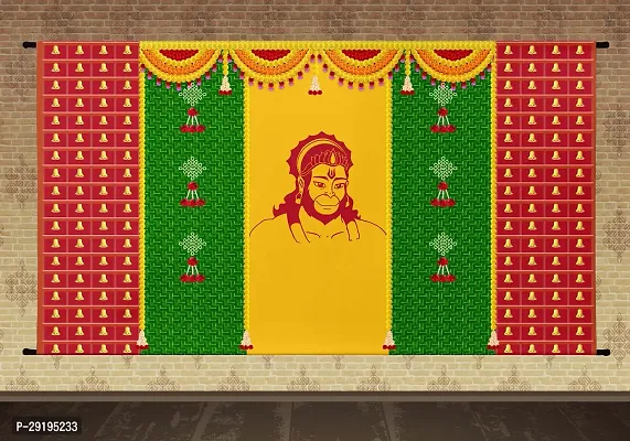 Traditional Background Curtain Cloth For Shree Hanuman Jayanti Decoration