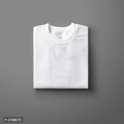 Elegant White Cotton Solid Tshirt For Women