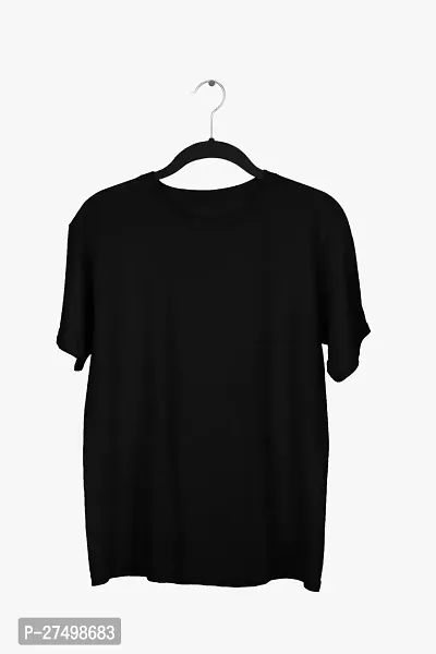 Elegant Black Cotton Solid Tshirt For Women
